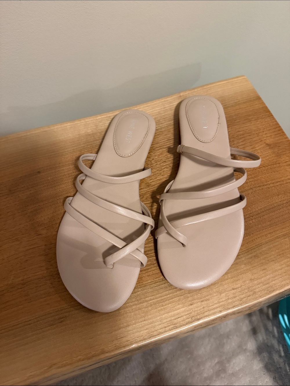 Nine West Strappy Slide Sandals in Nude